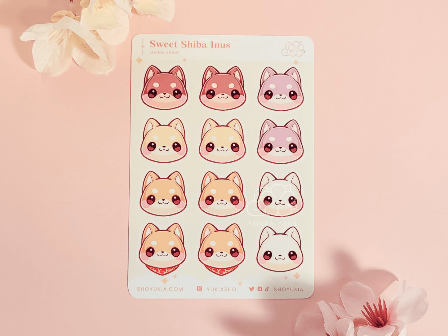 Sweet Shiba Inus Mini Sticker Sheet - Yukia Sho Studios
