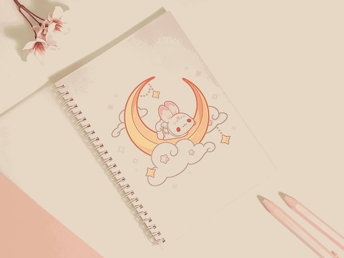 Usagi Moon A5 Reusable Sticker Book - Yukia Sho Studios Ltd.