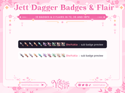 Valorant Jett Dagger Sub Badges & Flair - Yukia Sho Studios