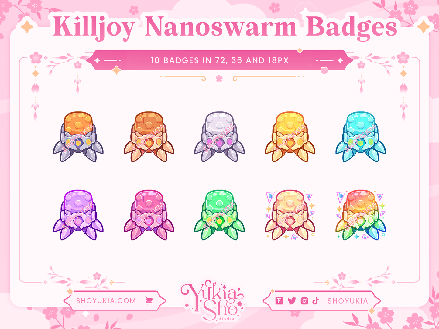 Valorant Killjoy Nanoswarm Sub Badges - Yukia Sho Studios