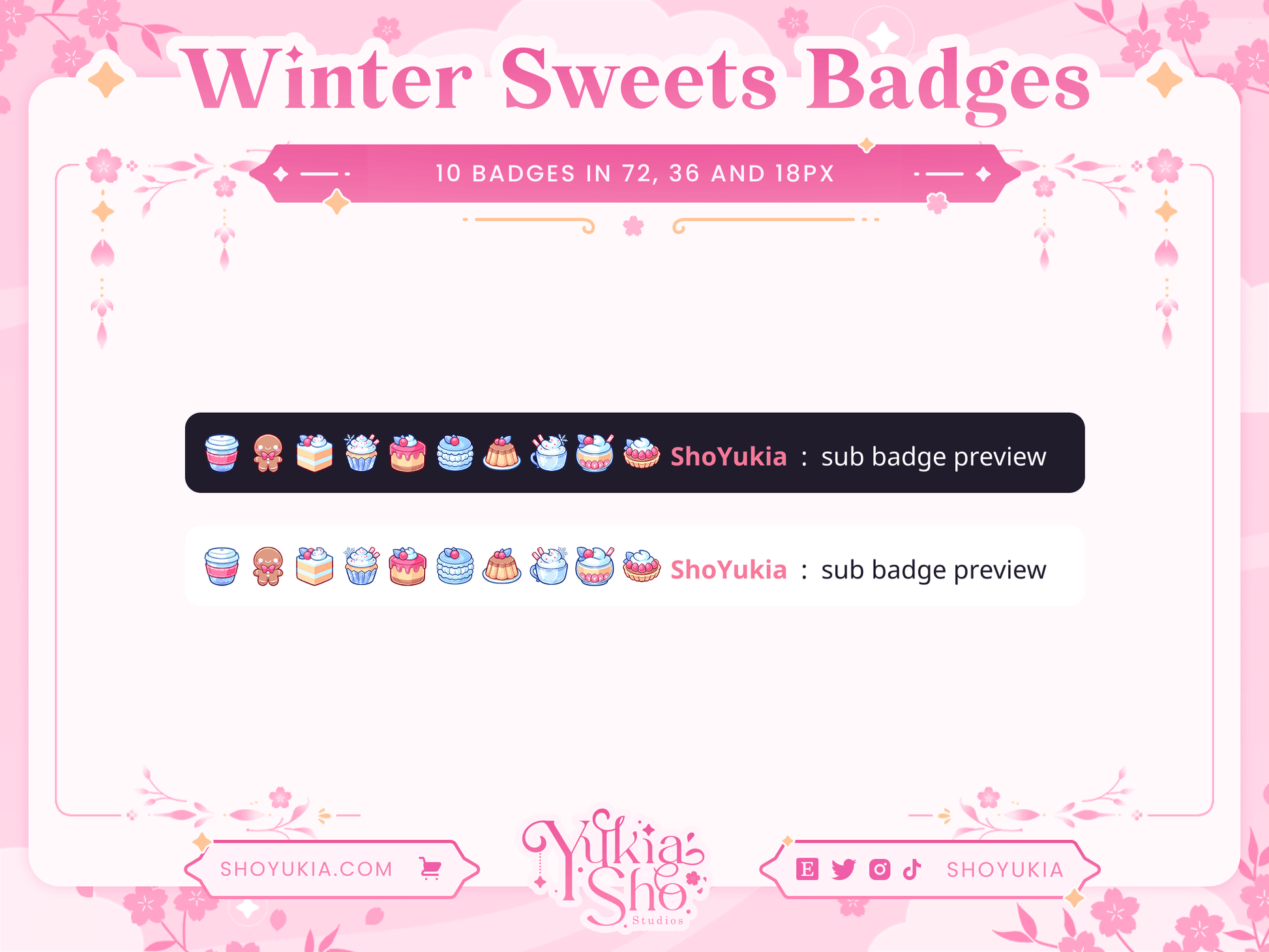 Winter Sweets Sub Badges - Yukia Sho Studios