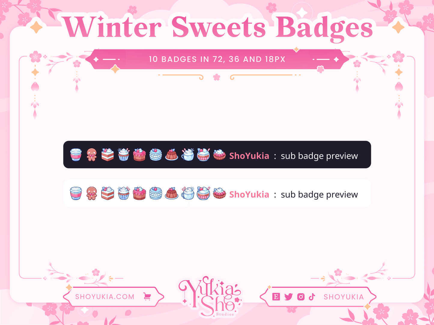 Winter Sweets Sub Badges - Yukia Sho Studios