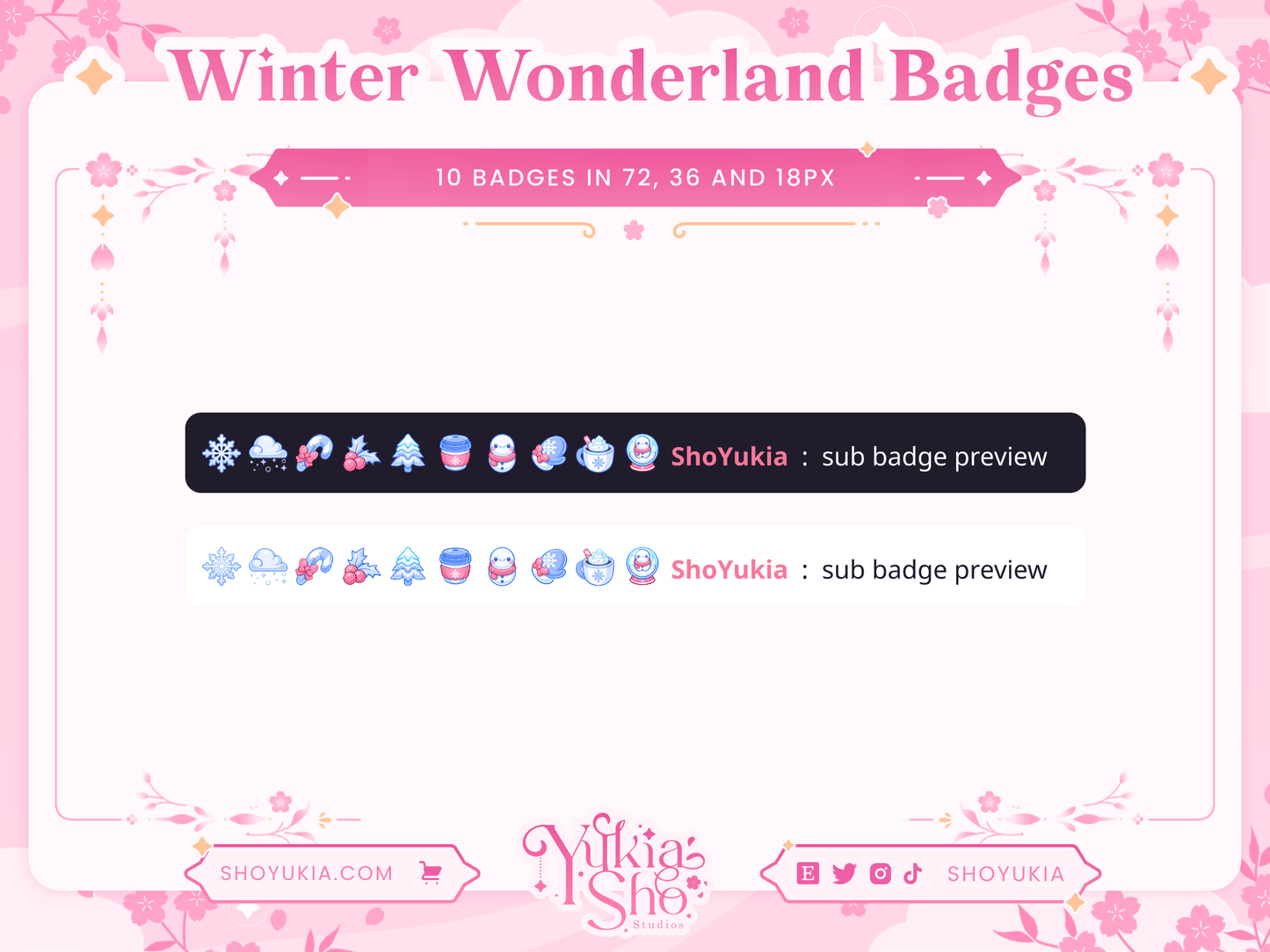 Winter Wonderland Sub Badges - Yukia Sho Studios
